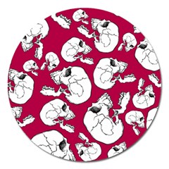 Terrible Frightening Seamless Pattern With Skull Magnet 5  (round) by Bedest