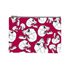 Terrible Frightening Seamless Pattern With Skull Cosmetic Bag (large) by Bedest