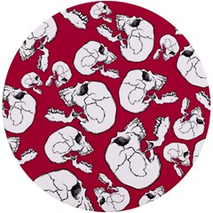 Terrible Frightening Seamless Pattern With Skull Uv Print Round Tile Coaster by Bedest