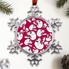 Terrible Frightening Seamless Pattern With Skull Metal Large Snowflake Ornament by Bedest