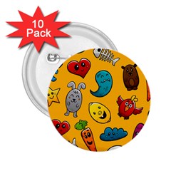 Graffiti Characters Seamless Ornament 2 25  Buttons (10 Pack)  by Bedest