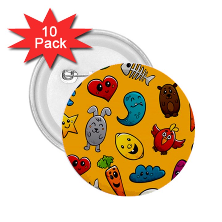 Graffiti Characters Seamless Ornament 2.25  Buttons (10 pack) 