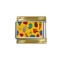 Graffiti Characters Seamless Ornament Gold Trim Italian Charm (9mm) by Bedest