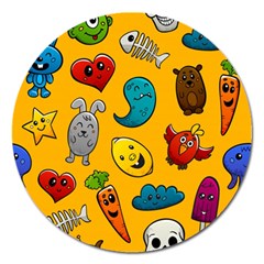 Graffiti Characters Seamless Ornament Magnet 5  (round) by Bedest