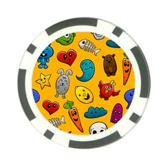 Graffiti Characters Seamless Ornament Poker Chip Card Guard (10 Pack) by Bedest