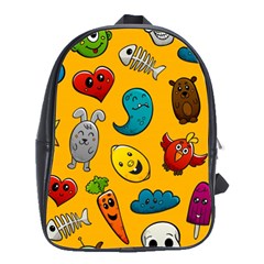 Graffiti Characters Seamless Ornament School Bag (large) by Bedest