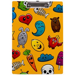 Graffiti Characters Seamless Ornament A4 Acrylic Clipboard by Bedest