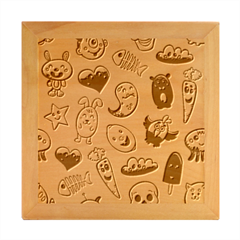 Graffiti Characters Seamless Ornament Wood Photo Frame Cube by Bedest