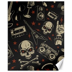 Grunge Seamless Pattern With Skulls Canvas 11  X 14  by Bedest