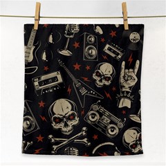 Grunge Seamless Pattern With Skulls Face Towel by Bedest