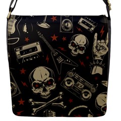 Grunge Seamless Pattern With Skulls Flap Closure Messenger Bag (s) by Bedest