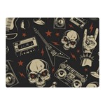 Grunge Seamless Pattern With Skulls Two Sides Premium Plush Fleece Blanket (Mini) 35 x27  Blanket Front