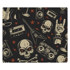 Grunge Seamless Pattern With Skulls Premium Plush Fleece Blanket (small) by Bedest