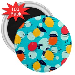 Pop Art Style Citrus Seamless Pattern 3  Magnets (100 Pack) by Bedest