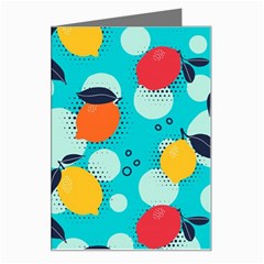 Pop Art Style Citrus Seamless Pattern Greeting Card by Bedest