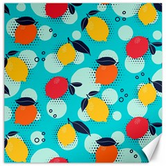 Pop Art Style Citrus Seamless Pattern Canvas 16  X 16  by Bedest