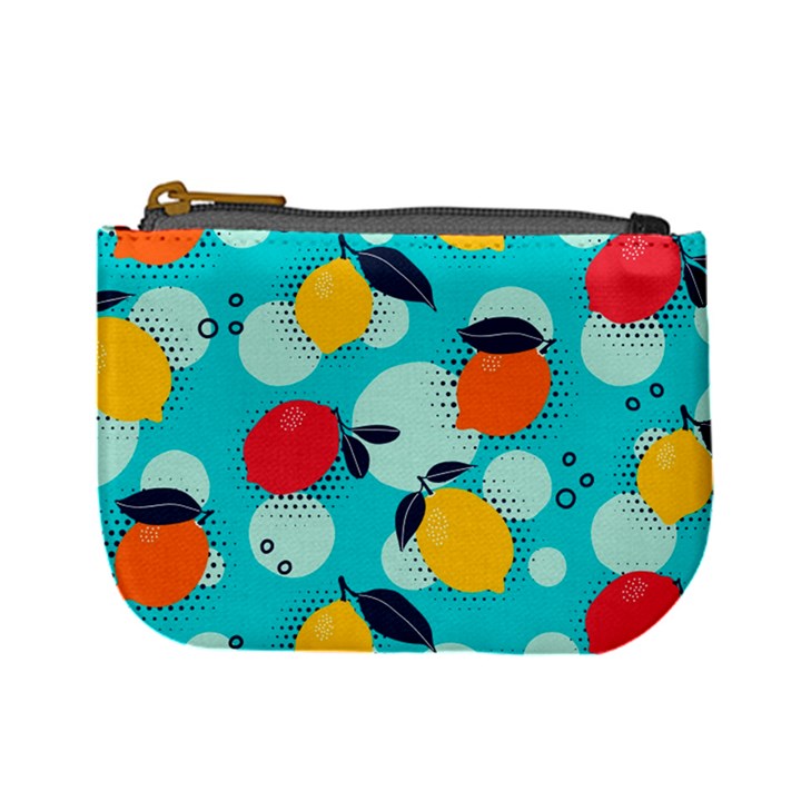 Pop Art Style Citrus Seamless Pattern Mini Coin Purse