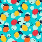 Pop Art Style Citrus Seamless Pattern Play Mat (Rectangle) Front