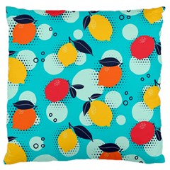 Pop Art Style Citrus Seamless Pattern Large Cushion Case (two Sides) by Bedest