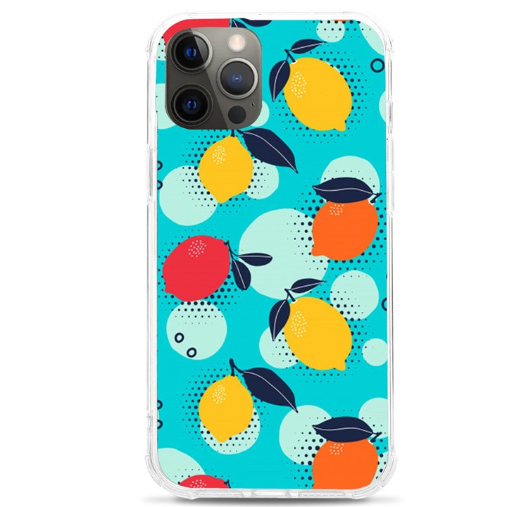 Pop Art Style Citrus Seamless Pattern iPhone 12 Pro max TPU UV Print Case