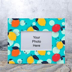 Pop Art Style Citrus Seamless Pattern White Tabletop Photo Frame 4 x6  by Bedest