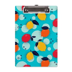 Pop Art Style Citrus Seamless Pattern A5 Acrylic Clipboard by Bedest