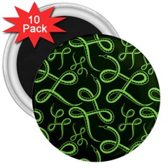 Snakes Seamless Pattern 3  Magnets (10 Pack)  by Bedest