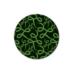 Snakes Seamless Pattern Rubber Coaster (round) by Bedest