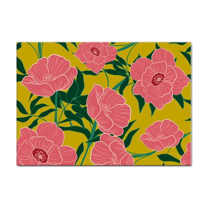 Pink Flower Seamless Pattern Sticker A4 (100 pack)