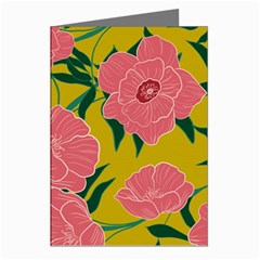 Pink Flower Seamless Pattern Greeting Cards (pkg Of 8)