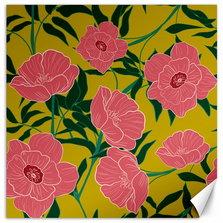 Pink Flower Seamless Pattern Canvas 16  x 16 