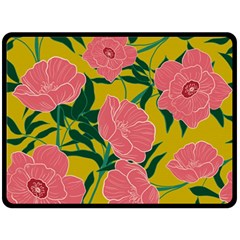 Pink Flower Seamless Pattern Two Sides Fleece Blanket (large) by Bedest