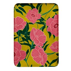 Pink Flower Seamless Pattern Rectangular Glass Fridge Magnet (4 Pack) by Bedest