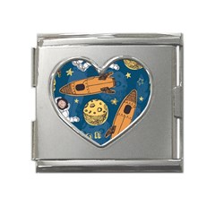 Missile Pattern Mega Link Heart Italian Charm (18mm) by Bedest