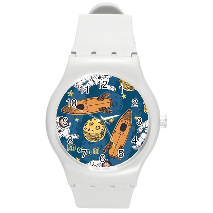 Missile Pattern Round Plastic Sport Watch (M)