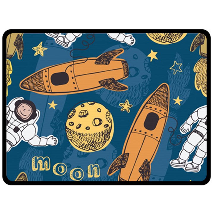 Missile Pattern Two Sides Fleece Blanket (Large)