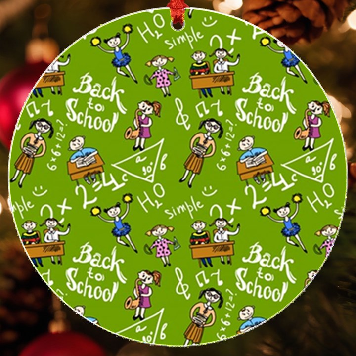 Seamless Pattern With Kids UV Print Acrylic Ornament Round