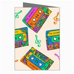 Seamless Pattern With Colorful Cassettes Hippie Style Doodle Musical Texture Wrapping Fabric Vector Greeting Cards (Pkg of 8) Right