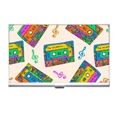 Seamless Pattern With Colorful Cassettes Hippie Style Doodle Musical Texture Wrapping Fabric Vector Business Card Holder by Bedest