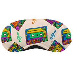 Seamless Pattern With Colorful Cassettes Hippie Style Doodle Musical Texture Wrapping Fabric Vector Sleep Mask by Bedest