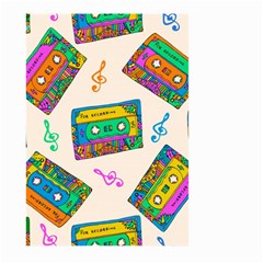 Seamless Pattern With Colorful Cassettes Hippie Style Doodle Musical Texture Wrapping Fabric Vector Large Garden Flag (two Sides) by Bedest