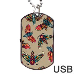 Tattoos Colorful Seamless Pattern Dog Tag Usb Flash (one Side) by Bedest