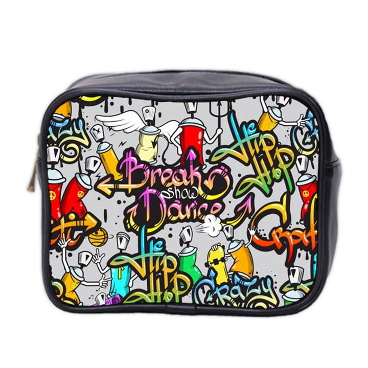 Hip Hop Background Mini Toiletries Bag (Two Sides)