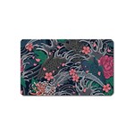 Japanese Wave Koi Illustration Seamless Pattern Magnet (Name Card) Front