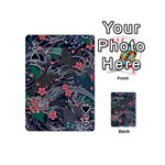 Japanese Wave Koi Illustration Seamless Pattern Playing Cards 54 Designs (Mini) Front - Spade3