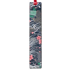 Japanese Wave Koi Illustration Seamless Pattern Large Book Marks by Bedest