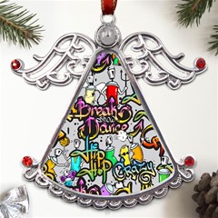 Hip Hop Background Metal Angel With Crystal Ornament by Bedest