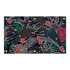 Japanese Wave Koi Illustration Seamless Pattern Banner And Sign 5  X 3  by Bedest