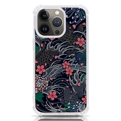 Japanese Wave Koi Illustration Seamless Pattern Iphone 13 Pro Tpu Uv Print Case by Bedest