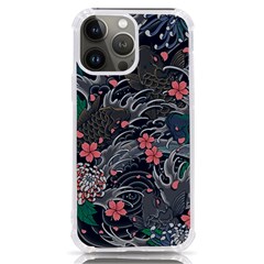 Japanese Wave Koi Illustration Seamless Pattern Iphone 13 Pro Max Tpu Uv Print Case by Bedest